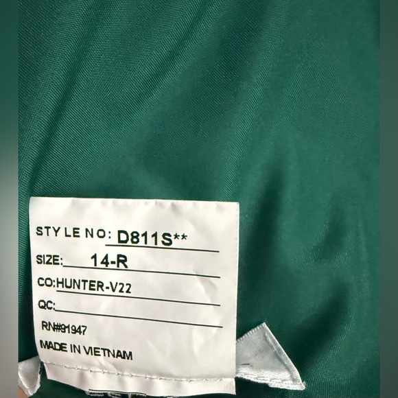 Alfred Sung Hunter Green  Off the Shoulder Satin Gown Size 14 $239 D811s - Picture 9 of 10